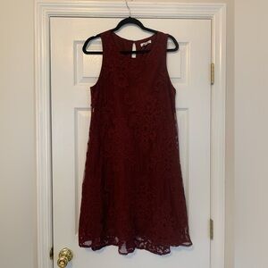 BB Dakota Deep Red Lace Dress